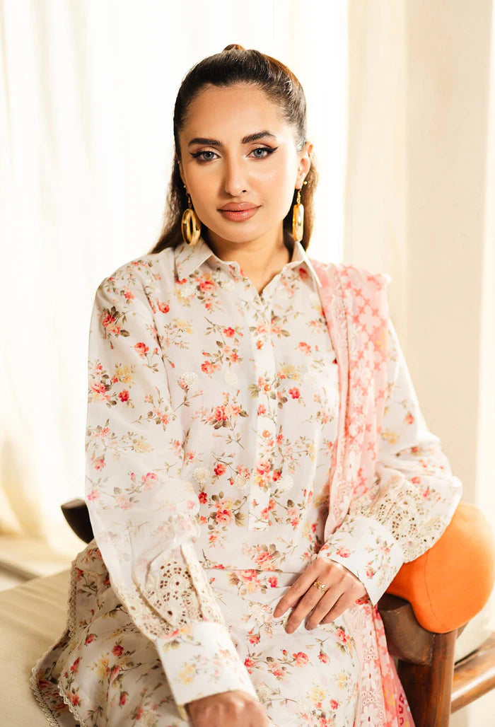 Digitally Printed & Schiflli Embroidered Lawn - Marisa 10