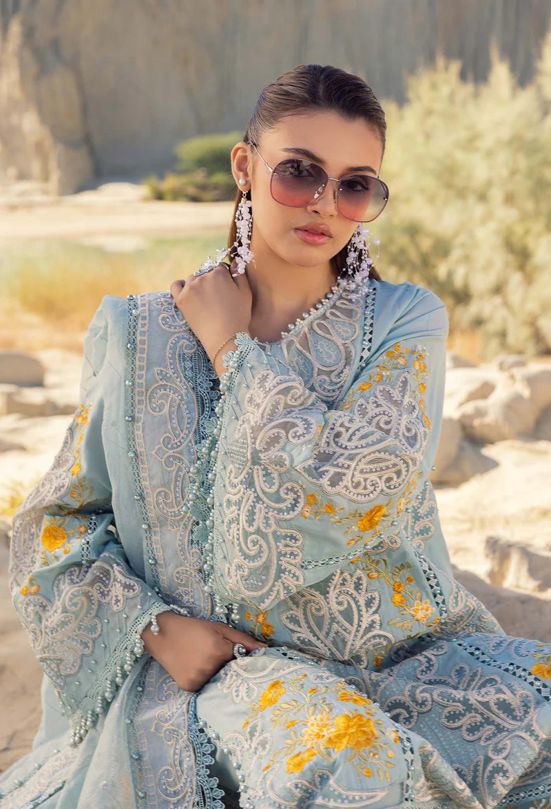 Applique & Laser Embroidered Lawn - Inspired 099915