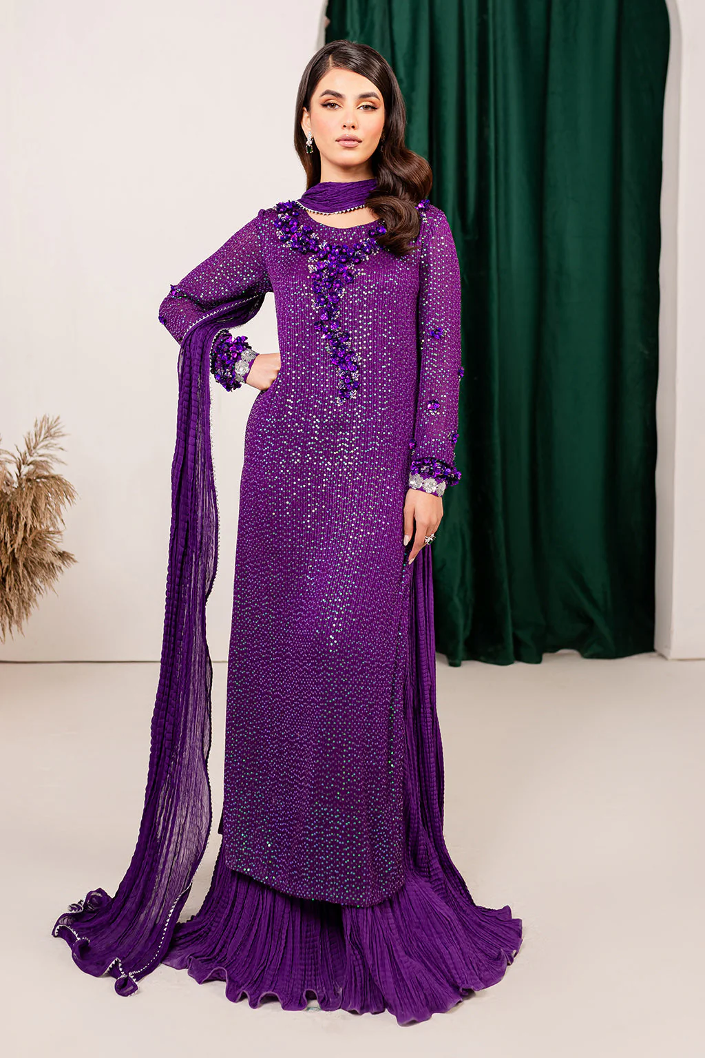 Vanya - Violet Crushed Sharara (Leftover)