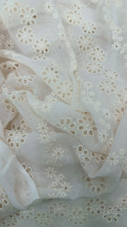 Charizma - Chiffon Chikenkari Dupatta (Leftover)