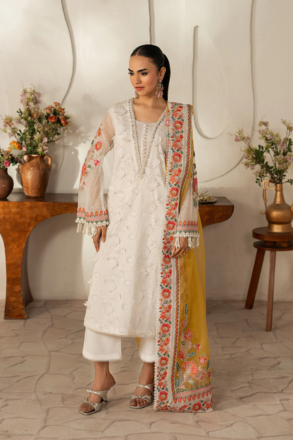 2 Piece White Embroidered Pret (Leftover) - Maryam & Maria