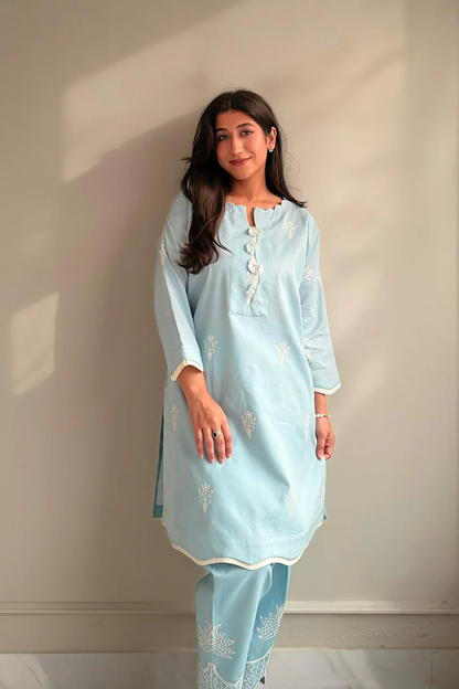 Blue Forest 2 Piece Pret (Leftover) - Maryam & Maria