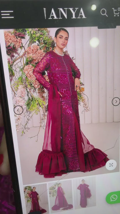 Vanya - Berry Pink Long Organza Shirt (Leftover)